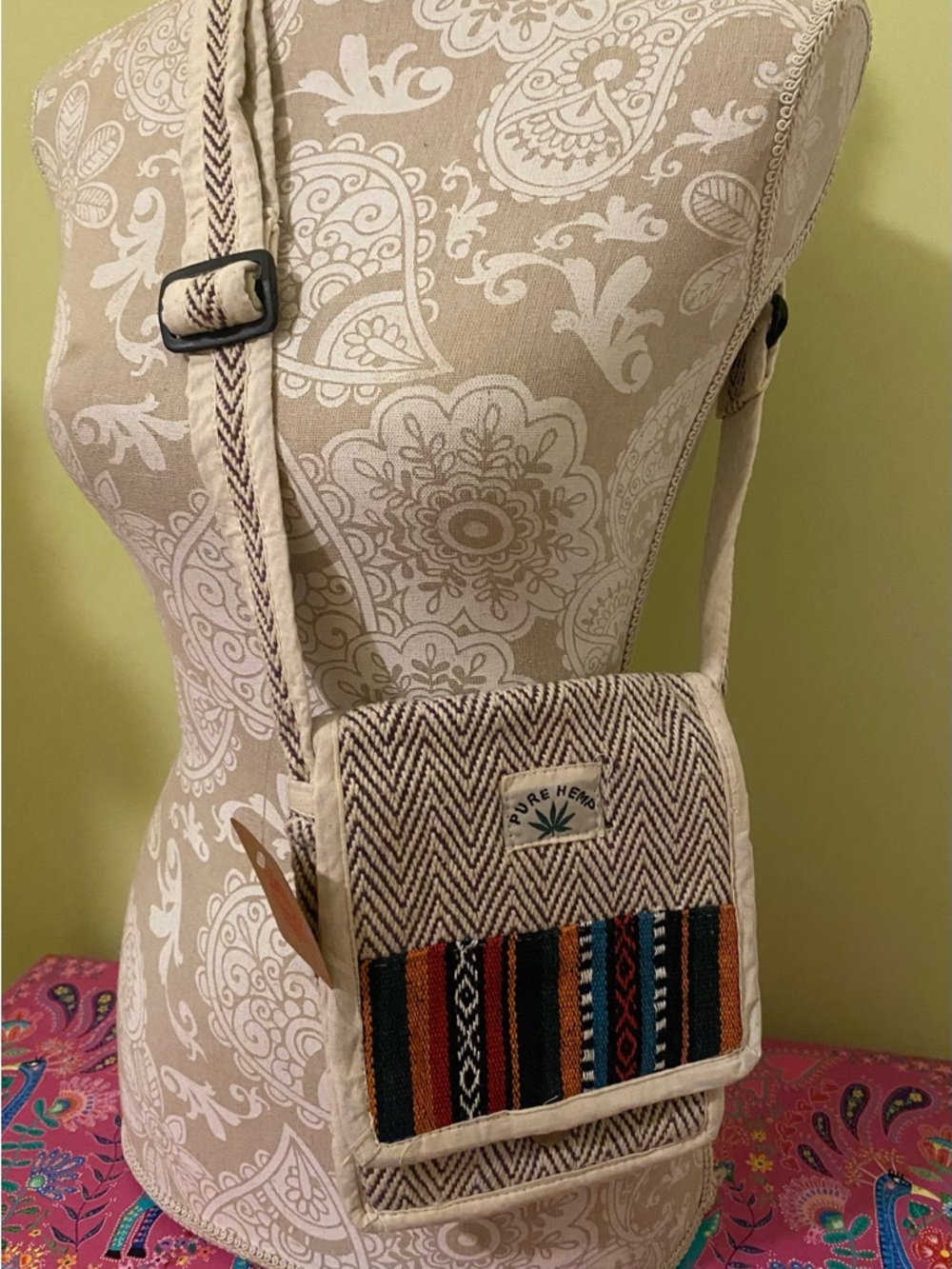 NWT Land of Gaia Pure Hemp Crossbody Purse